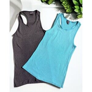 Vintage 80s  “Next Wave” Blue And Black  Tank Top Essentials Casual Lit Of 2 L